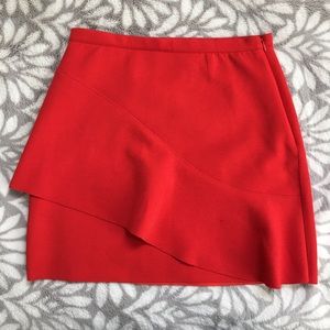 Top shop red mini ruffle skirt